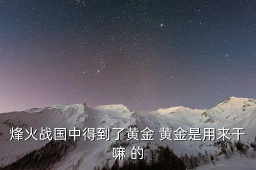 打仗黃金起到什么作用，烽火戰(zhàn)國中得到了黃金 黃金是用來干嘛 的