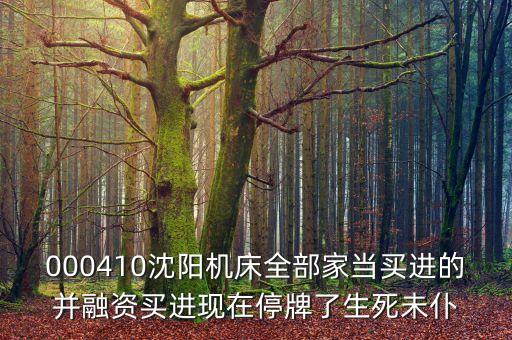 000410沈陽(yáng)機(jī)床全部家當(dāng)買進(jìn)的并融資買進(jìn)現(xiàn)在停牌了生死未仆