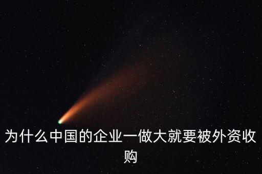 企業(yè)為什么被外資收購，為什么中國很多的大型企業(yè)會被外企收購或控股呢
