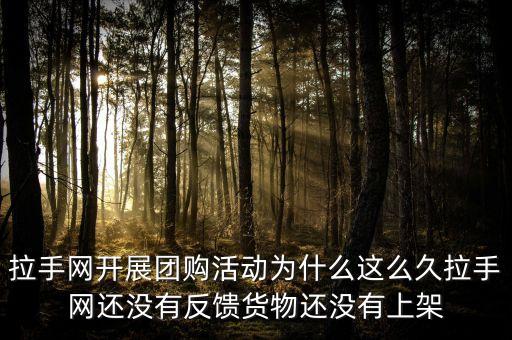 拉手網(wǎng)開展團(tuán)購活動(dòng)為什么這么久拉手網(wǎng)還沒有反饋貨物還沒有上架