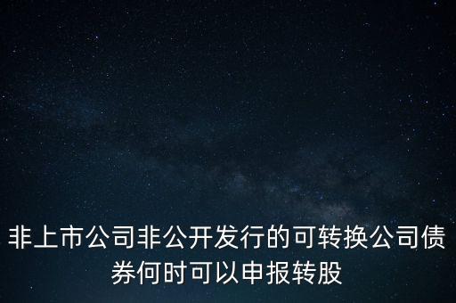 非上市公司非公開發(fā)行的可轉(zhuǎn)換公司債券何時可以申報轉(zhuǎn)股