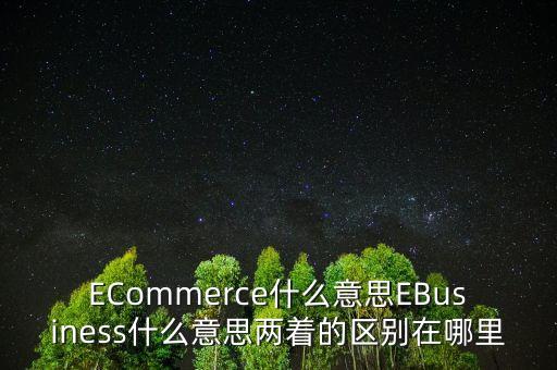 e貿(mào)易是什么意思，ECommerce什么意思EBusiness什么意思兩著的區(qū)別在哪里