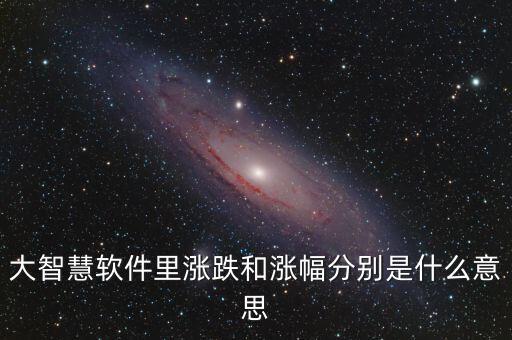 大智慧軟件里漲跌和漲幅分別是什么意思