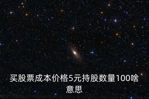 買股票成本價格5元持股數量100啥意思