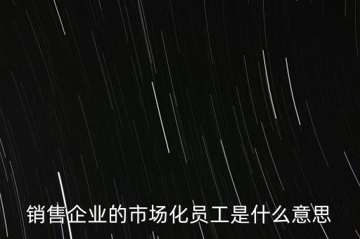 銷售企業(yè)的市場化員工是什么意思