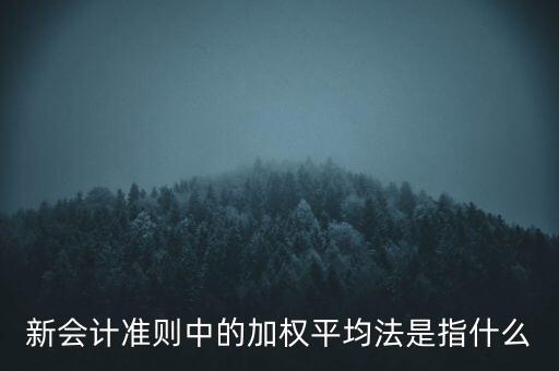 新會(huì)計(jì)準(zhǔn)則中的加權(quán)平均法是指什么