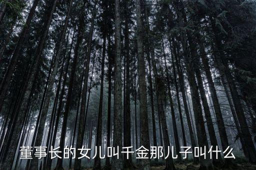 董事長的女兒叫千金那兒子叫什么