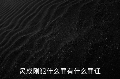 咼成剛犯什么罪有什么罪證