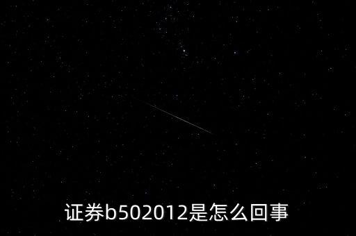 證券b502012是怎么回事