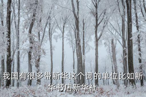我國有很多帶新華這個詞的單位比如新華書店新華社
