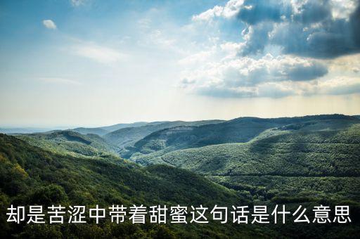 卻是苦澀中帶著甜蜜這句話是什么意思
