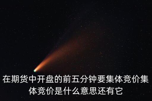 集體競(jìng)價(jià)什么意思，在期貨中開盤的前五分鐘要集體競(jìng)價(jià)集體競(jìng)價(jià)是什么意思還有它