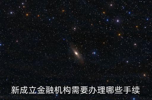 新成立金融機(jī)構(gòu)需要辦理哪些手續(xù)