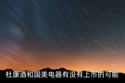 杜康酒和國美電器有沒有上市的可能