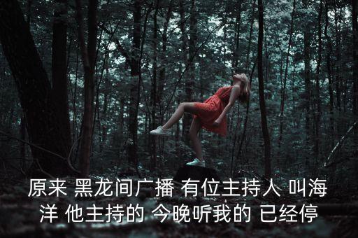 原來(lái) 黑龍間廣播 有位主持人 叫海洋 他主持的 今晚聽(tīng)我的 已經(jīng)停