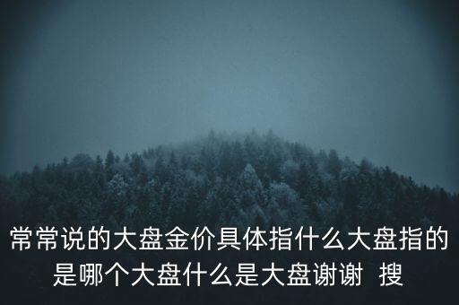 常常說的大盤金價(jià)具體指什么大盤指的是哪個(gè)大盤什么是大盤謝謝  搜
