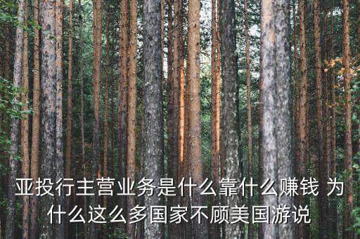 亞投行主營業(yè)務(wù)是什么靠什么賺錢 為什么這么多國家不顧美國游說