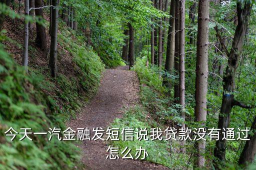 今天一汽金融發(fā)短信說我貸款沒有通過怎么辦