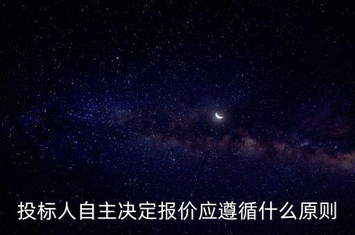 投標人自主決定報價應遵循什么原則