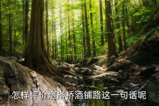 怎樣評(píng)價(jià)煙搭橋酒鋪路這一句話呢