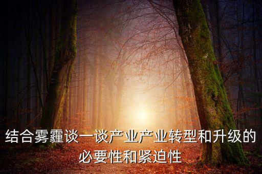 結(jié)合霧霾談一談產(chǎn)業(yè)產(chǎn)業(yè)轉(zhuǎn)型和升級的必要性和緊迫性