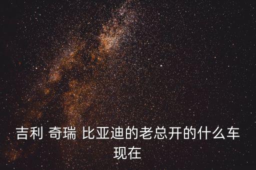 吉利 奇瑞 比亞迪的老總開的什么車現(xiàn)在