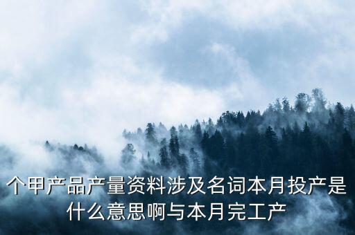 本月投入產量什么意思，本月投產是什么是產品入庫還是材料入庫