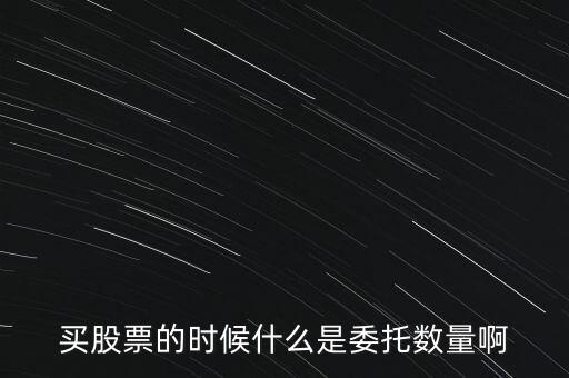買股票的時(shí)候什么是委托數(shù)量啊