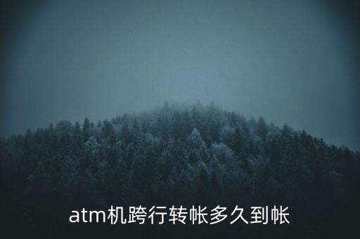 atm機跨行轉(zhuǎn)帳多久到帳