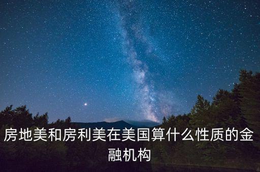 房地美和房利美在美國(guó)算什么性質(zhì)的金融機(jī)構(gòu)