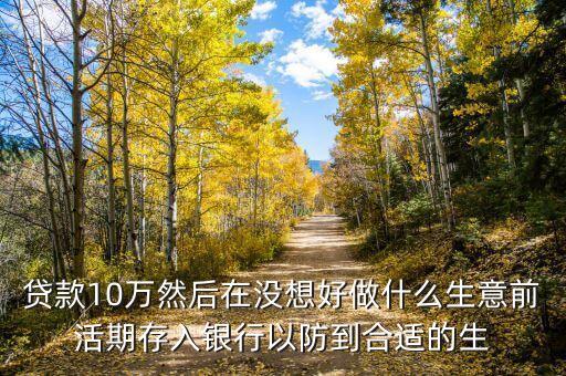 貸款10萬(wàn)然后在沒(méi)想好做什么生意前活期存入銀行以防到合適的生