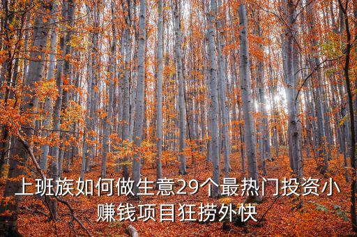 上班族如何做生意29個(gè)最熱門投資小賺錢項(xiàng)目狂撈外快