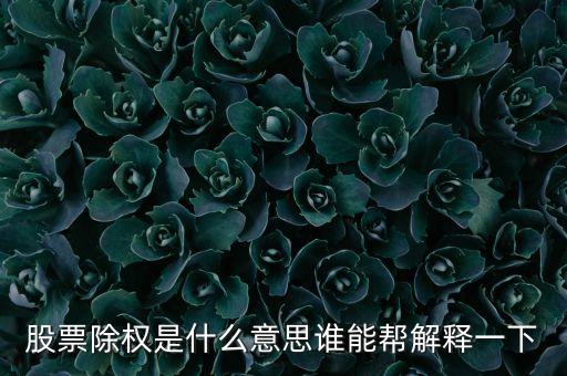 股票走勢(shì)圖除權(quán)是什么意思，股票除權(quán)是什么意思