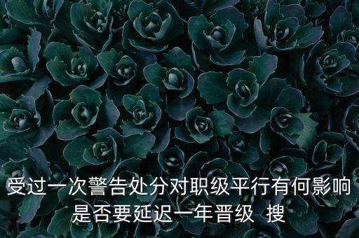 銀行警告處分有什么影響，受過一次警告處分對職級平行有何影響是否要延遲一年晉級  搜