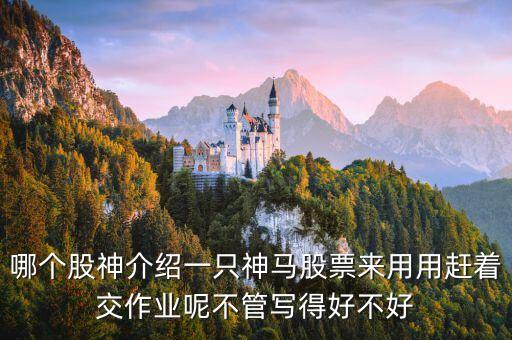 神馬股票是什么，哪個(gè)股神介紹一只神馬股票來(lái)用用趕著交作業(yè)呢不管寫得好不好