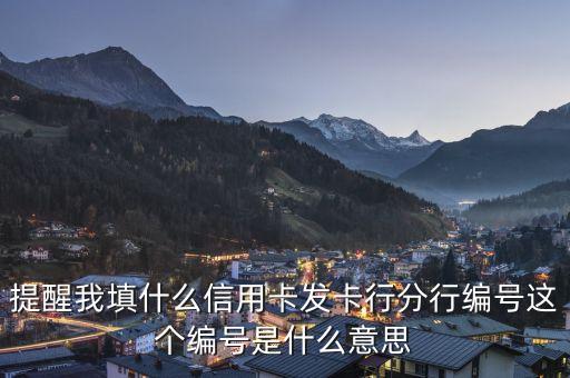 提醒我填什么信用卡發(fā)卡行分行編號(hào)這個(gè)編號(hào)是什么意思