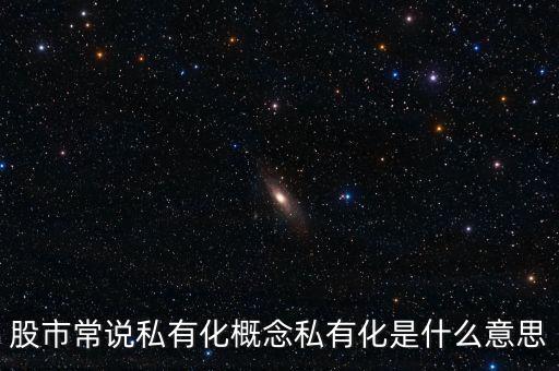 股市常說私有化概念私有化是什么意思