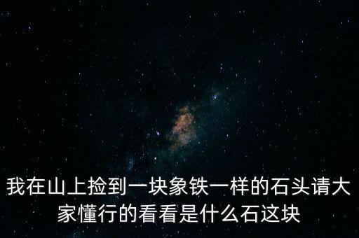 我在山上撿到一塊象鐵一樣的石頭請(qǐng)大家懂行的看看是什么石這塊