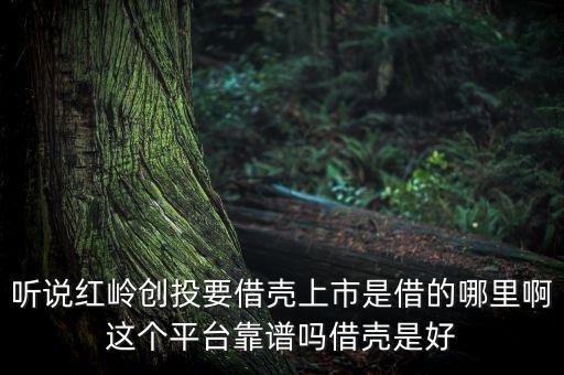 聽(tīng)說(shuō)紅嶺創(chuàng)投要借殼上市是借的哪里啊這個(gè)平臺(tái)靠譜嗎借殼是好