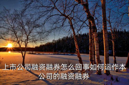 上市公司融資融券怎么回事如何運作本公司的融資融券