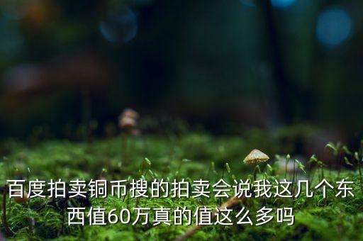 什么東西值600000，百度拍賣銅幣搜的拍賣會(huì)說我這幾個(gè)東西值60萬真的值這么多嗎