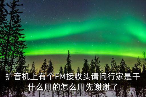 擴音機上有個FM接收頭請問行家是干什么用的怎么用先謝謝了