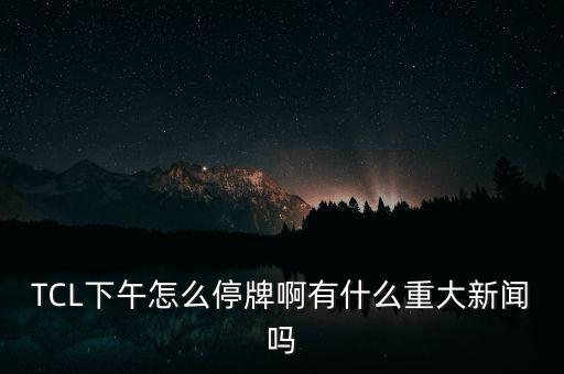 tcl有什么重大事項，tcl有甚么重大事項