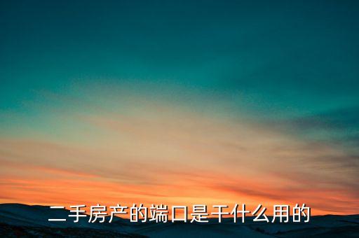 二手房產的端口是干什么用的