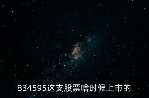 834595這支股票啥時(shí)候上市的