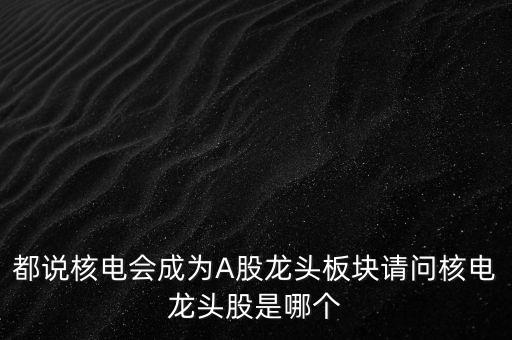 都說核電會(huì)成為A股龍頭板塊請(qǐng)問核電龍頭股是哪個(gè)