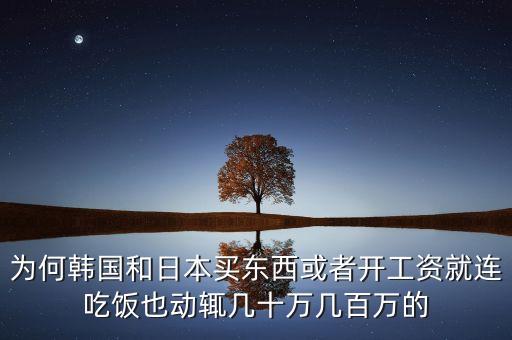 為何韓國和日本買東西或者開工資就連吃飯也動輒幾十萬幾百萬的