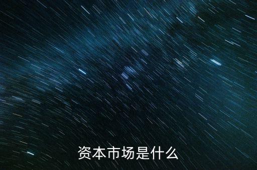 資本市場(chǎng)是什么
