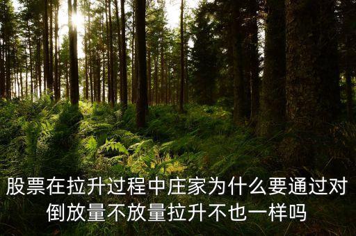 股票在拉升過程中莊家為什么要通過對倒放量不放量拉升不也一樣嗎