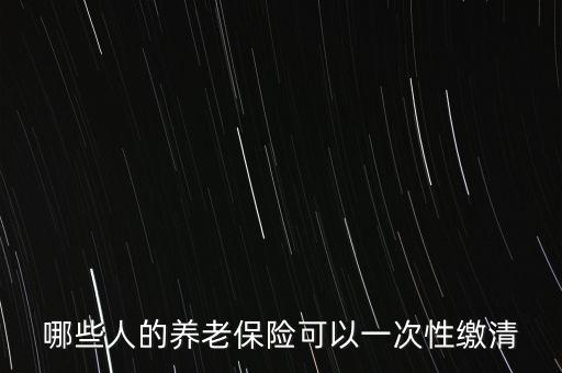 哪些人的養(yǎng)老保險可以一次性繳清